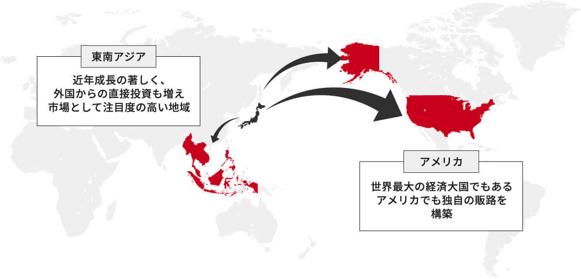 市場の大きいエリアとトレンドの高いエリアで商品をPR